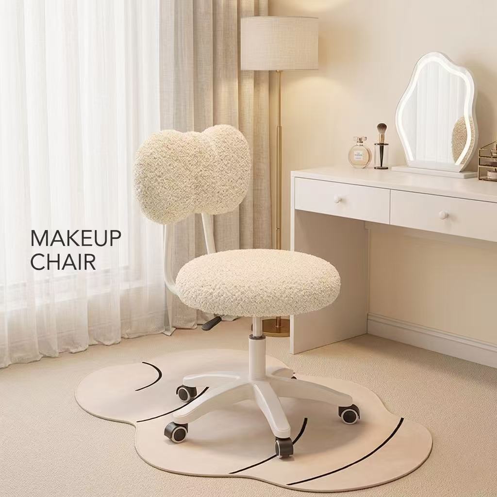 Home Office Furniture - Cute Boucle Swivel Office Chair 360°
