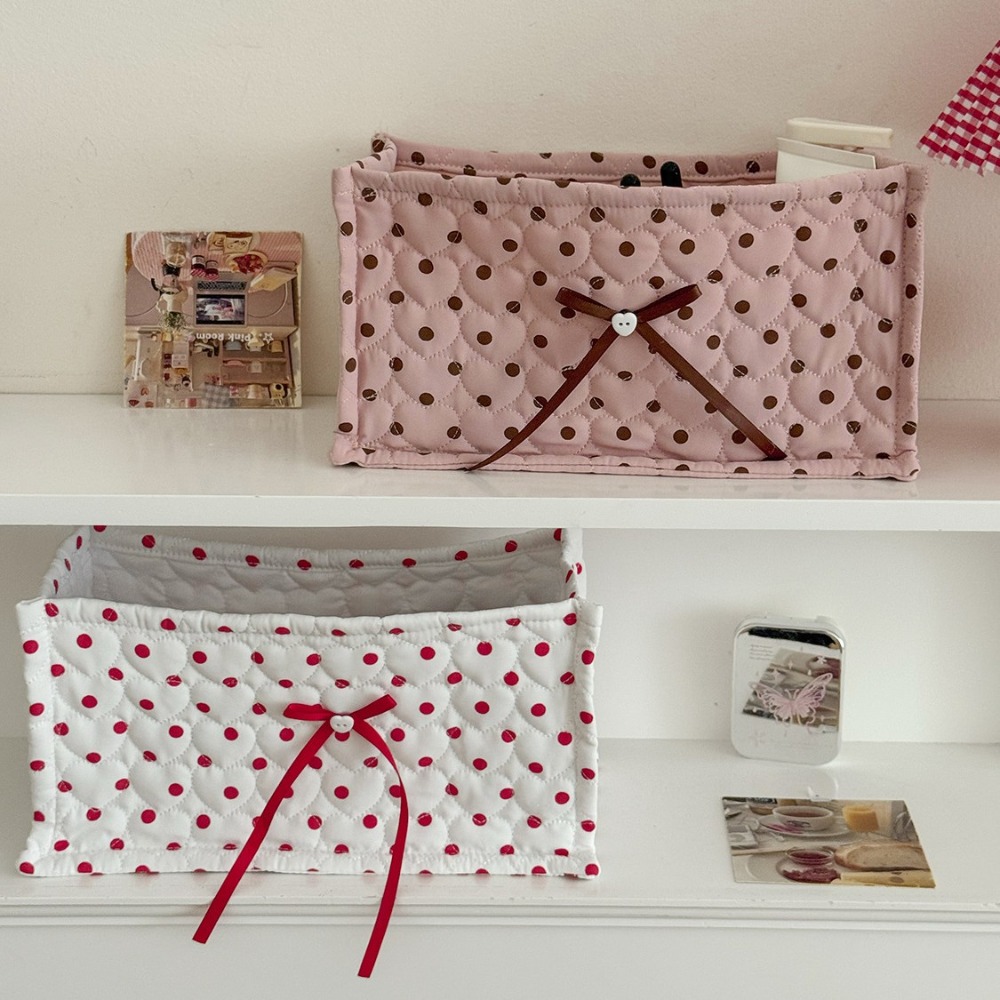 Home Office England - Large Polka Dot Quilted Rectangular Storage