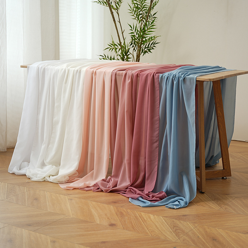 Home Office News - Thickened chiffon table runner, solid color,