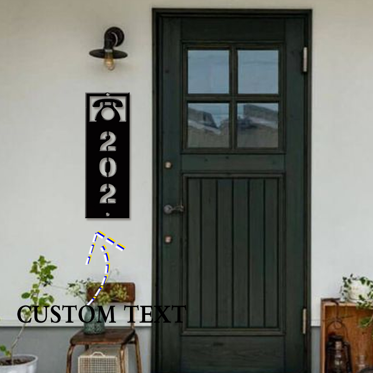 Home Office Room - 1Pc Custom modern Metal Street Address