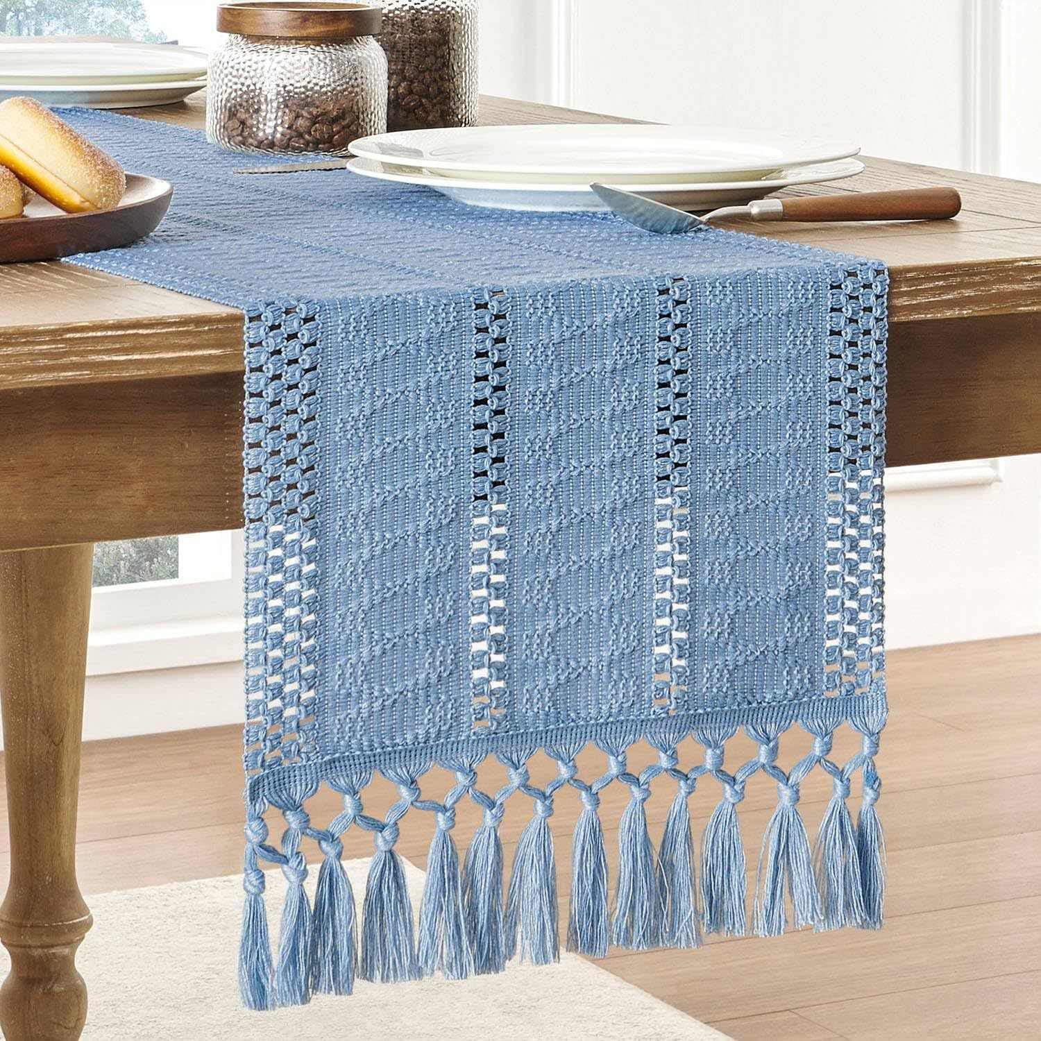 Beige Boho Linen Table Runner  - đánh giá và giá Home Office News