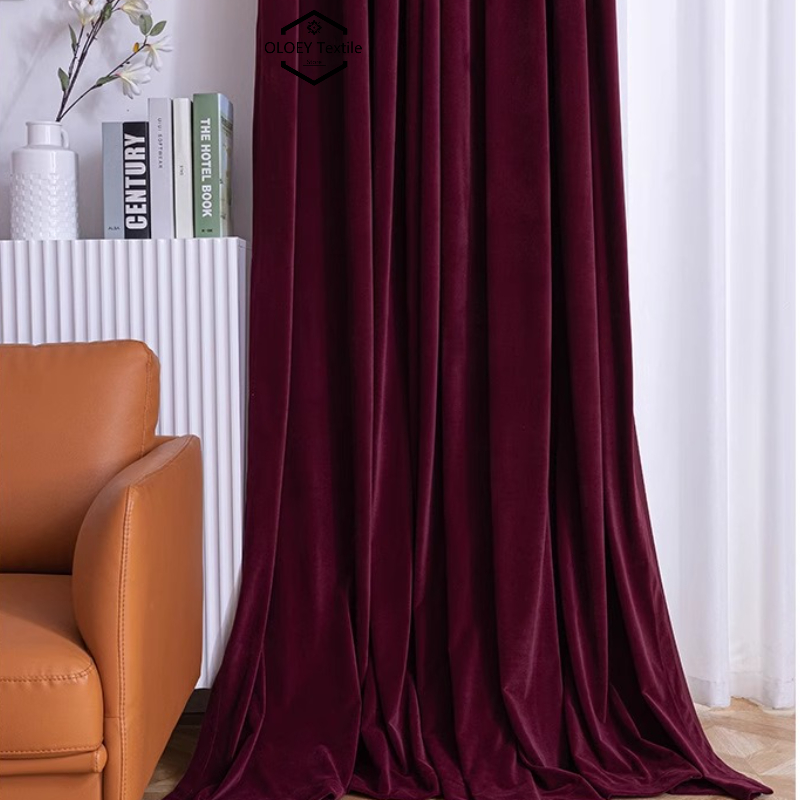 Luxury Wine Red Velvet Curtain - đánh giá và giá Home Office Buy
