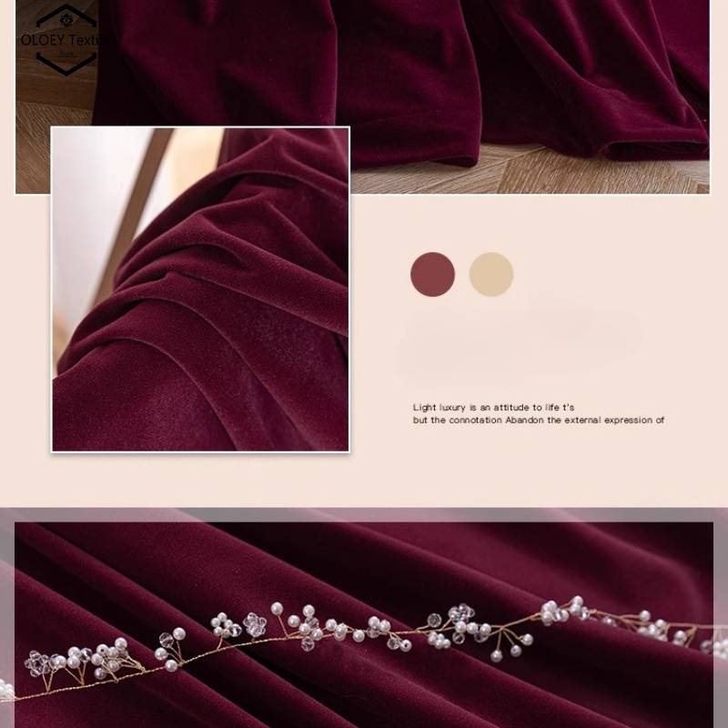 Luxury Wine Red Velvet Curtain - đánh giá và giá Home Office Buy