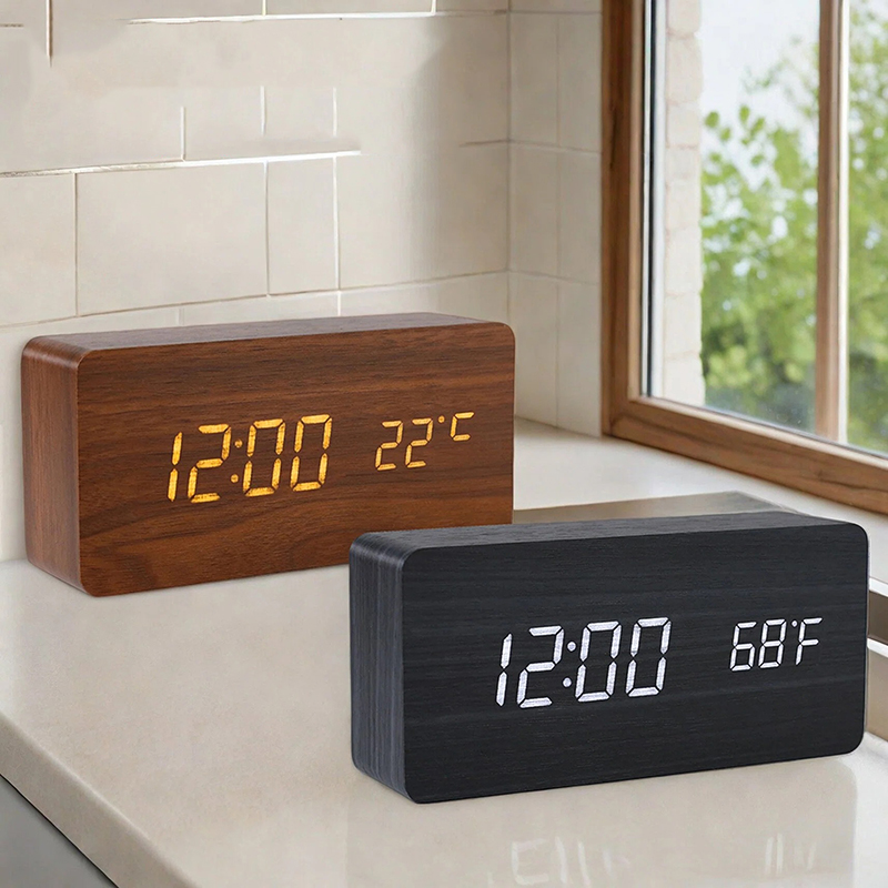 Wooden Digital Alarm Clock,LED - đánh giá và giá Led Desk Clock