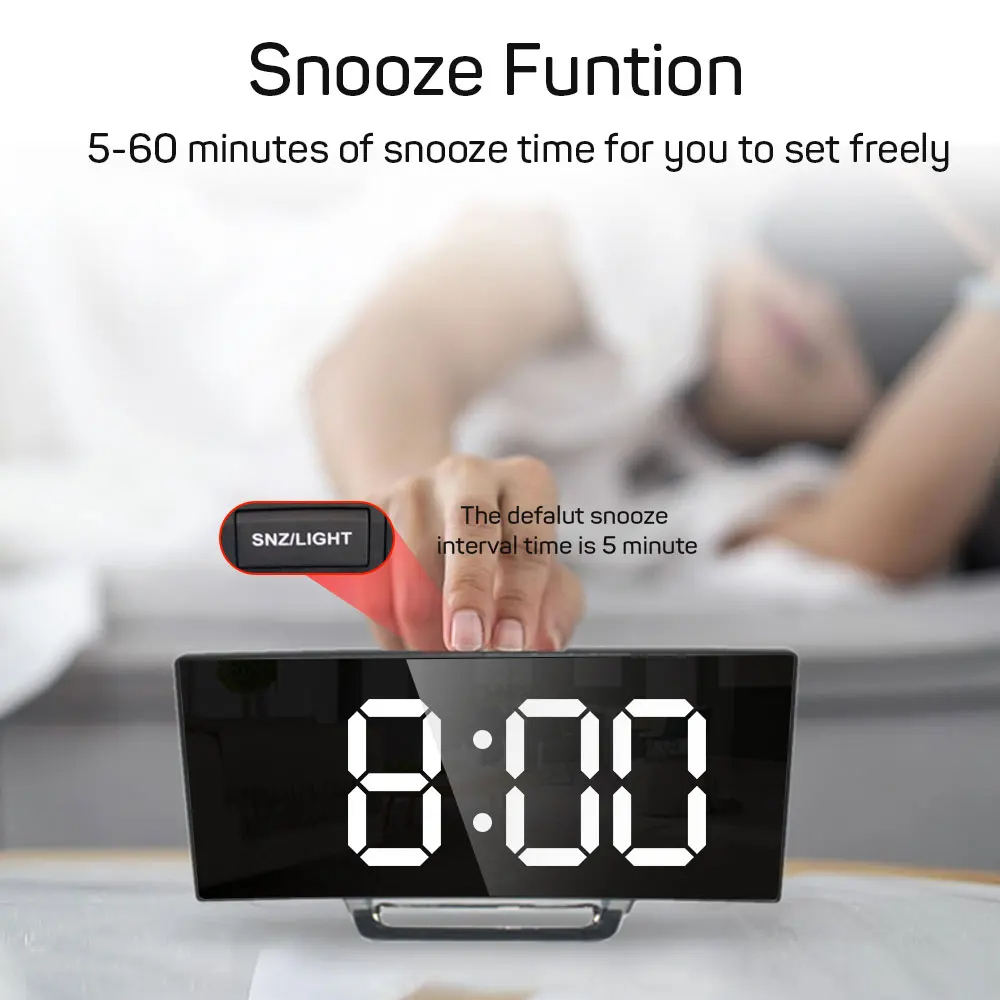 1pc LED Mirror Digital Clock B - đánh giá và giá Led Desk Clock
