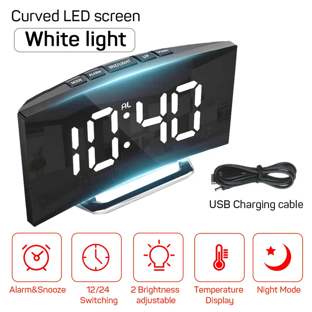 1pc LED Mirror Digital Clock B - đánh giá và giá Led Desk Clock