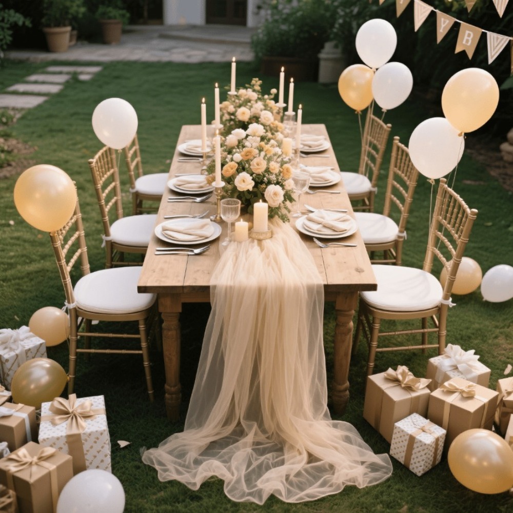 Wedding Sheer Table Runner, Bo - đánh giá và giá Home Office News