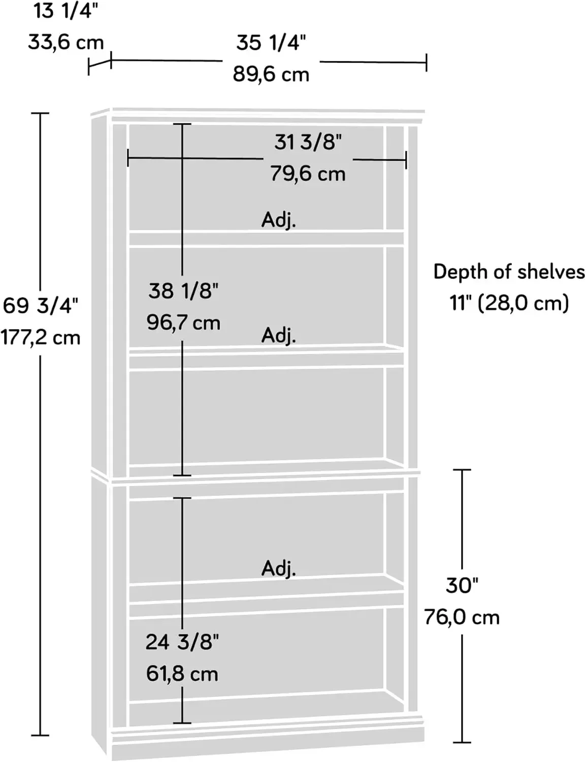 5 Tier Book Shelf Wooden Bookc - đánh giá và giá Home Office Library