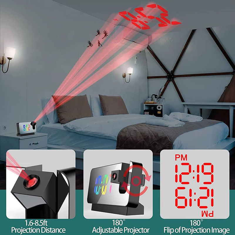 Projection Alarm Clock Desk Cl - đánh giá và giá Led Desk Clock