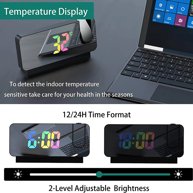 Projection Alarm Clock Desk Cl - đánh giá và giá Led Desk Clock