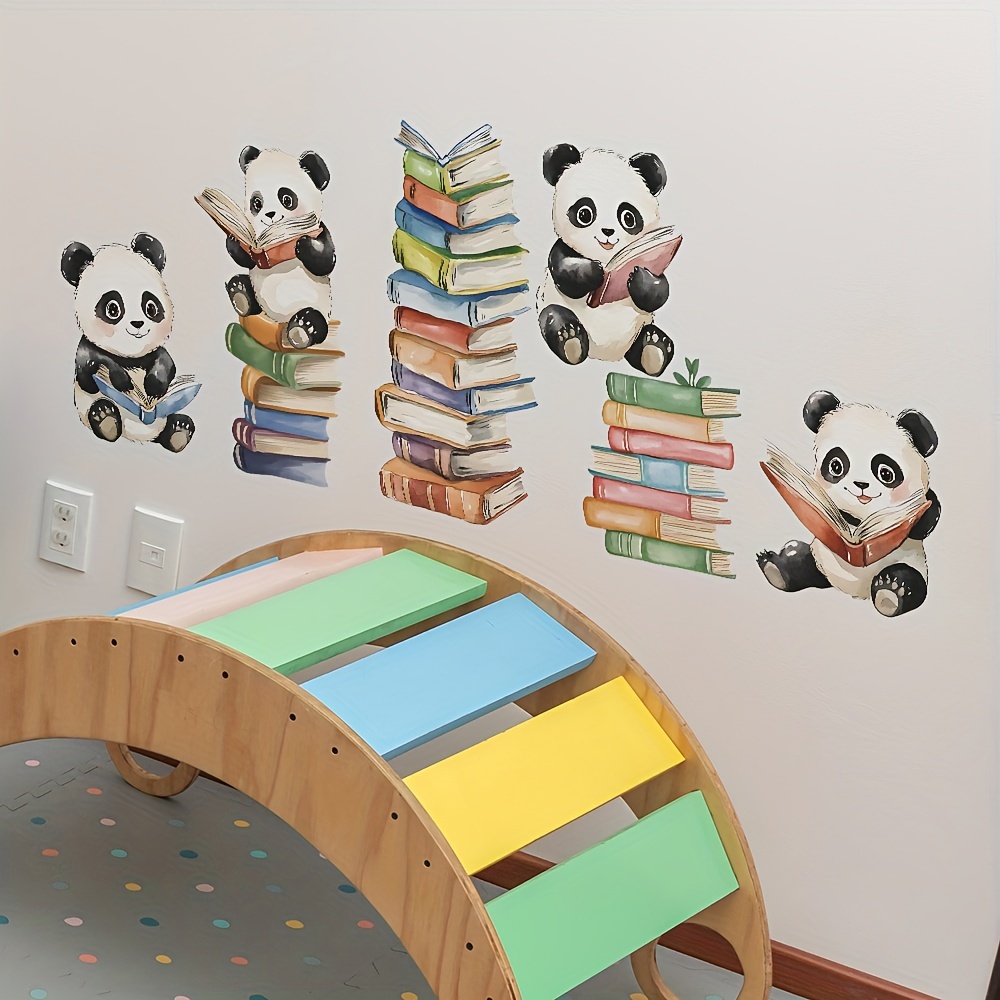 Cartoon Panda Read Book Wall S - đánh giá và giá Home Office Library