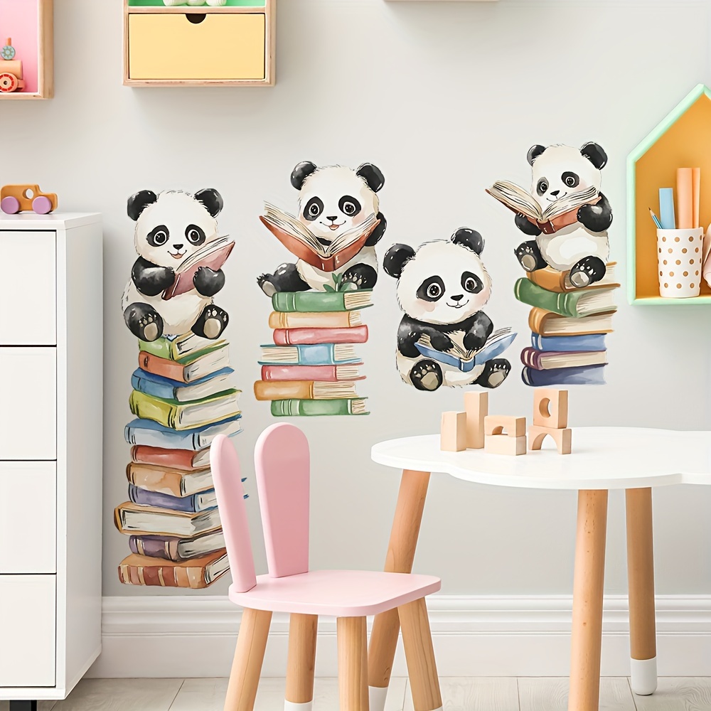 Cartoon Panda Read Book Wall S - đánh giá và giá Home Office Library
