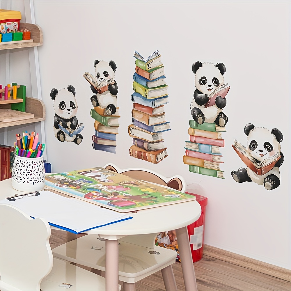 Cartoon Panda Read Book Wall S - đánh giá và giá Home Office Library