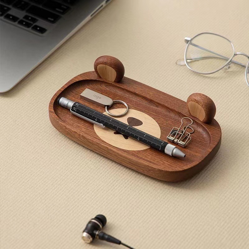 Miniature Solid Wood bear Tray - đánh giá và giá Home Office Gif
