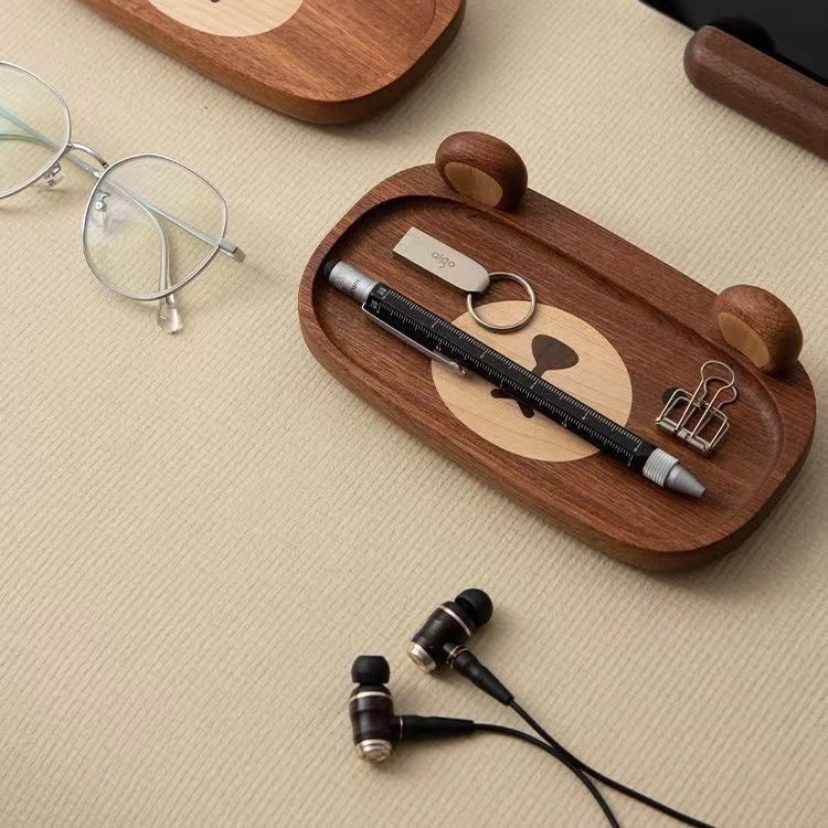 Miniature Solid Wood bear Tray - đánh giá và giá Home Office Gif