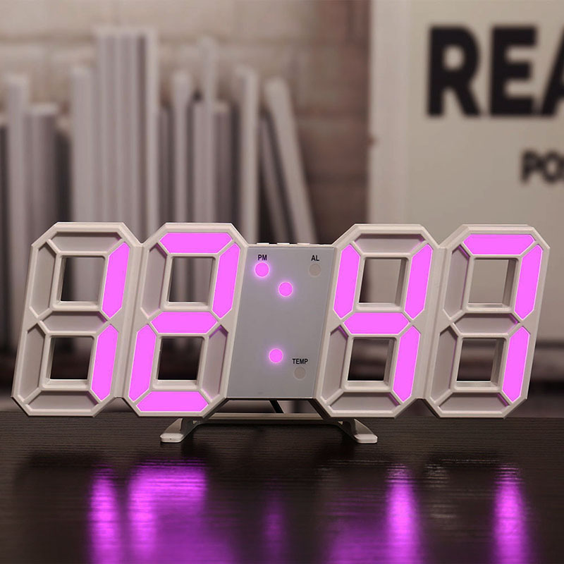3D Digital Alarm Clock Wall LE - đánh giá và giá Led Desk Clock