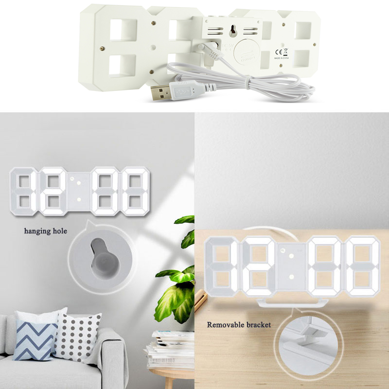 3D Digital Alarm Clock Wall LE - đánh giá và giá Led Desk Clock