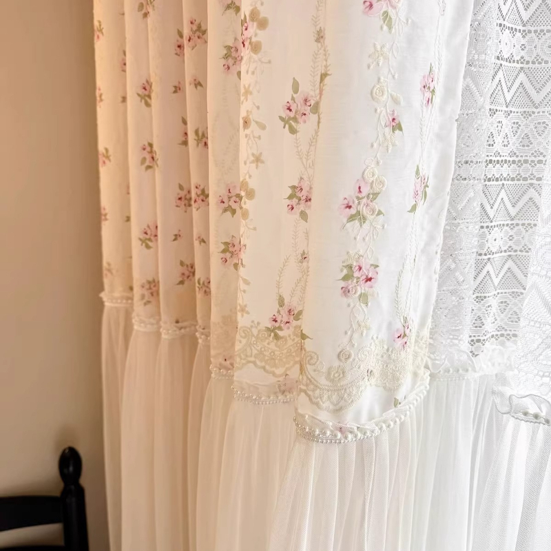 Double Layer Pearl Sheer Curta - đánh giá và giá Home Office Buy