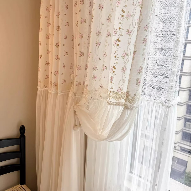 Double Layer Pearl Sheer Curta - đánh giá và giá Home Office Buy
