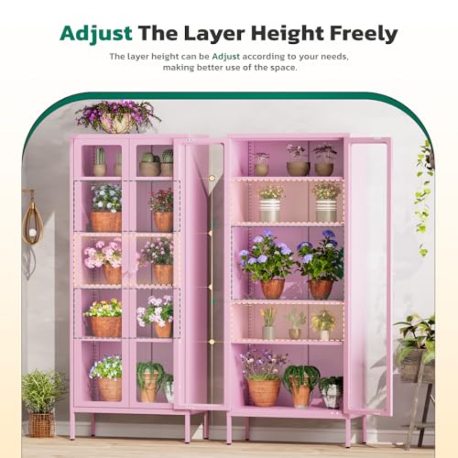 5-Tier Glass Display Cabinet f - đánh giá và giá Home Office Room