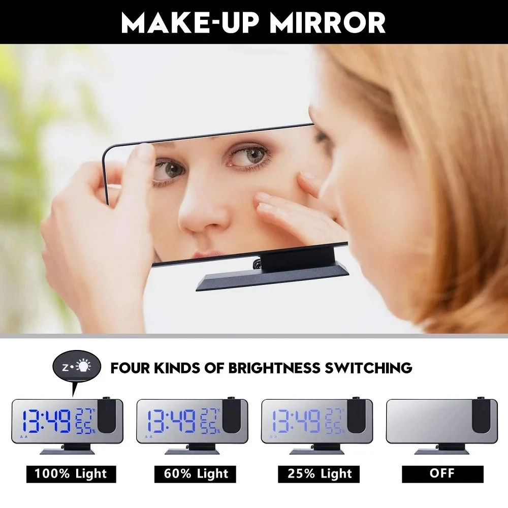 LED Digital Projection Alarm C - đánh giá và giá Led Desk Clock