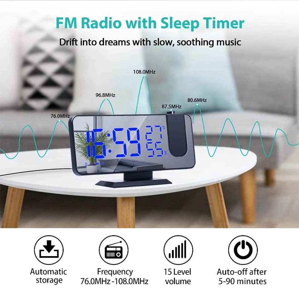 LED Digital Projection Alarm C - đánh giá và giá Led Desk Clock