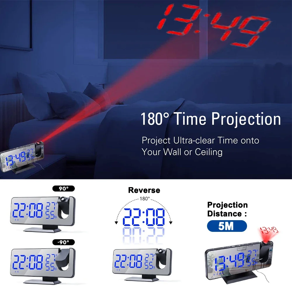 LED Digital Projection Alarm C - đánh giá và giá Led Desk Clock