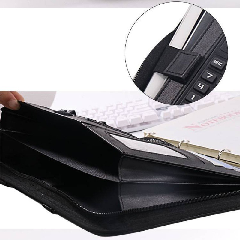 1Pc A4 PU Leather Zipper File  - đánh giá và giá Document Scanner Portable