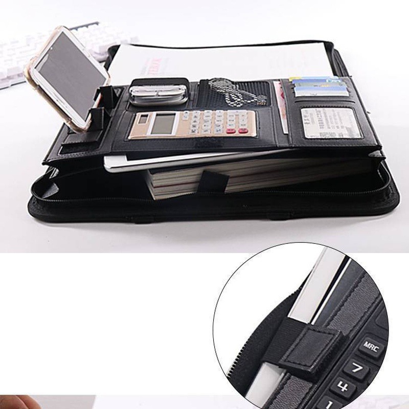 1Pc A4 PU Leather Zipper File  - đánh giá và giá Document Scanner Portable